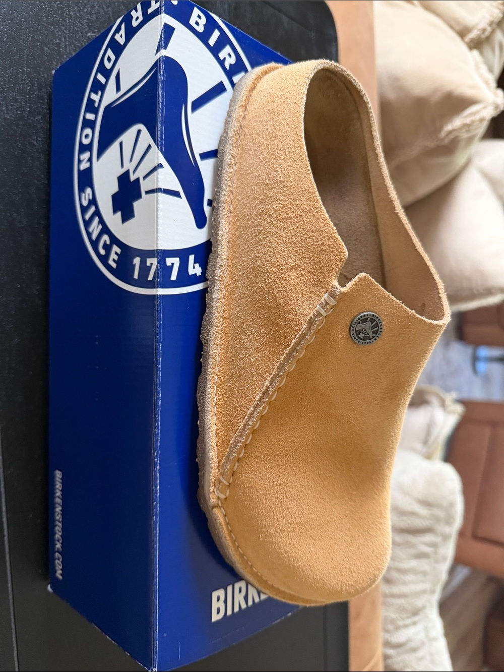 Birkenstock Suede Mule in Tan/Beige
